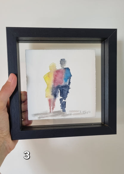 Mini Lovers — Framed Original Watercolour Paintings